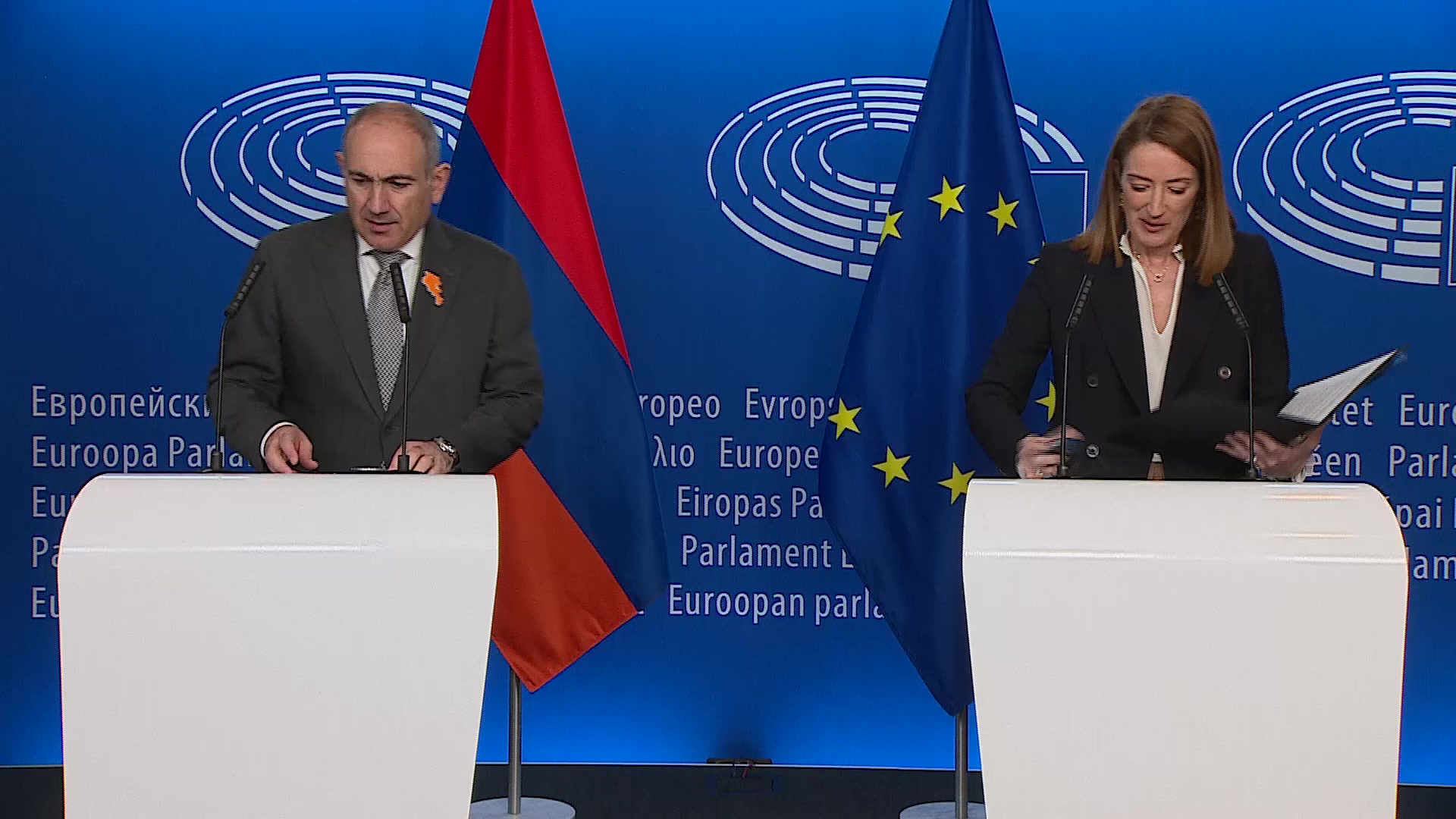 Press point by Roberta METSOLA, EP President and Nikol PASHINYAN, Armenian Prime Minister
